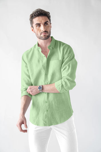 Premium Linen Soft Touch Pista Shirt