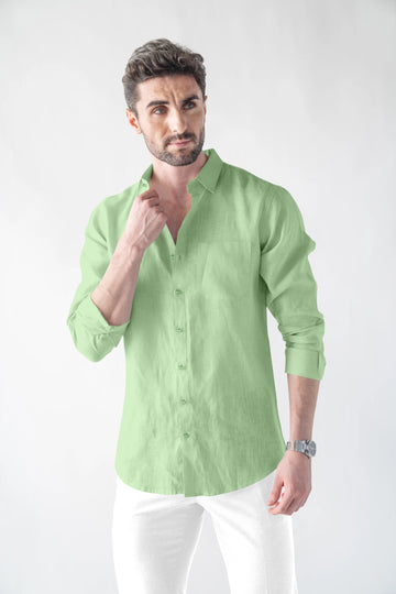 Premium Linen Soft Touch Pista Shirt