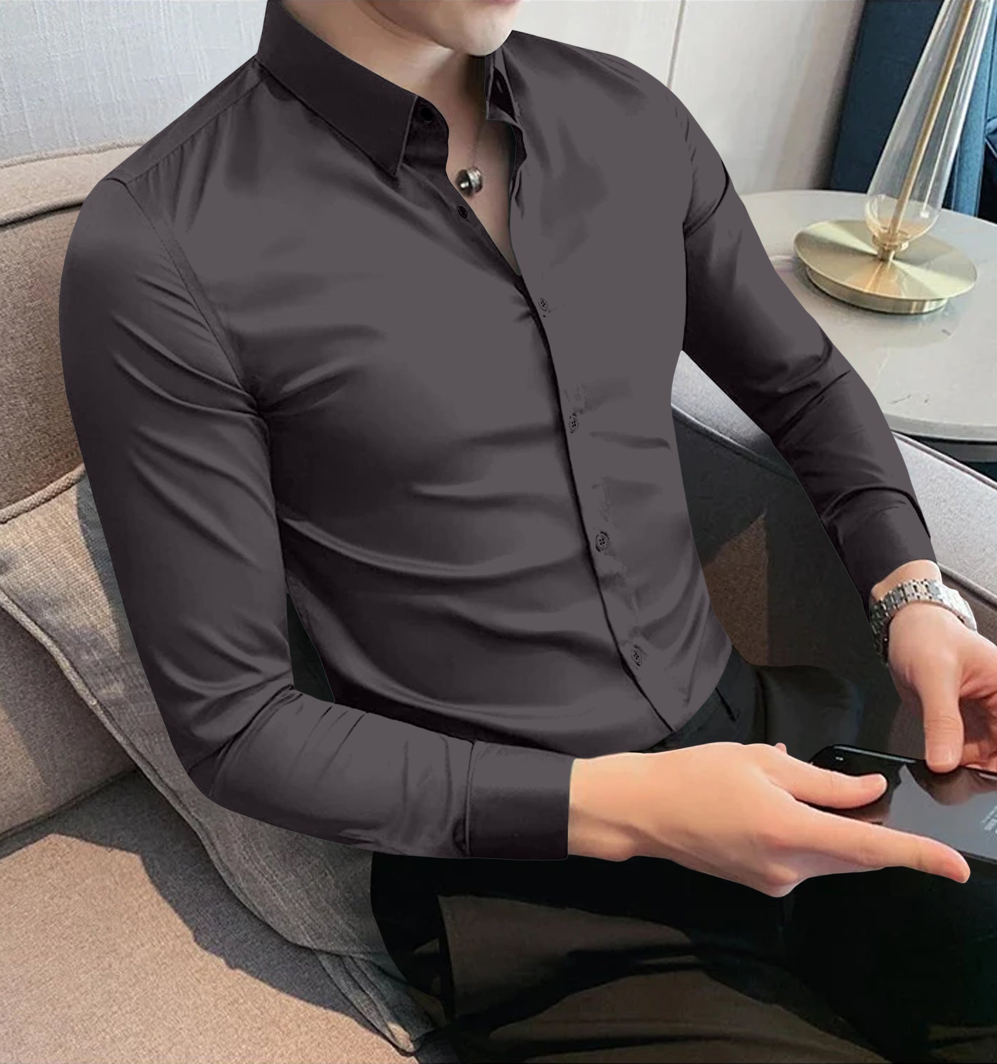 grey gents cotton shirt