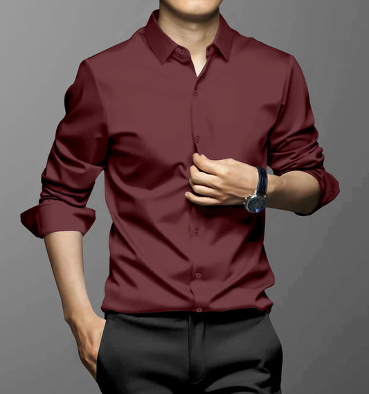 purple Best quality formal satin cotton shirt for man