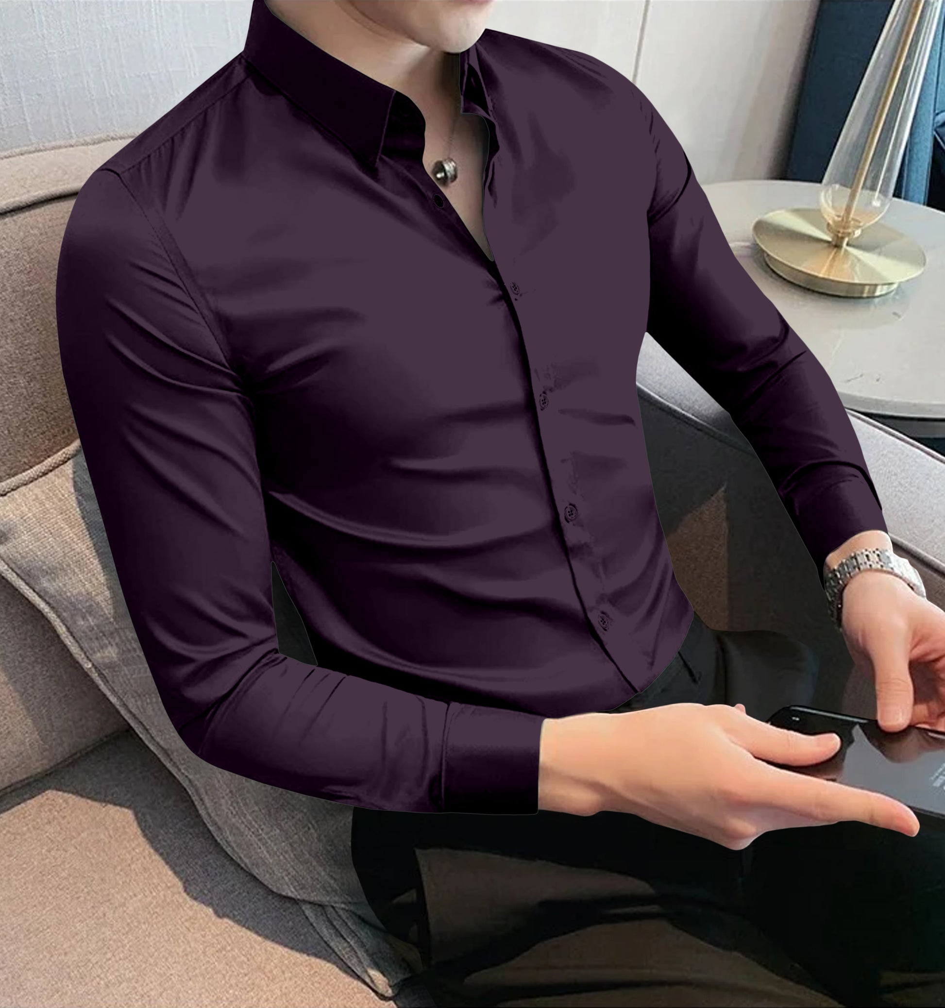 violet gents cotton shirt