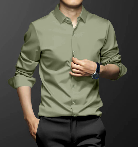 Sea Green Sheen Super Satin Premium Cotton Shirt