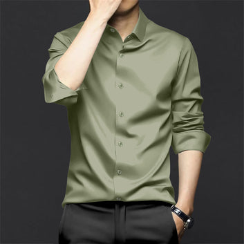 Sea Green Sheen Super Satin Premium Cotton Shirt