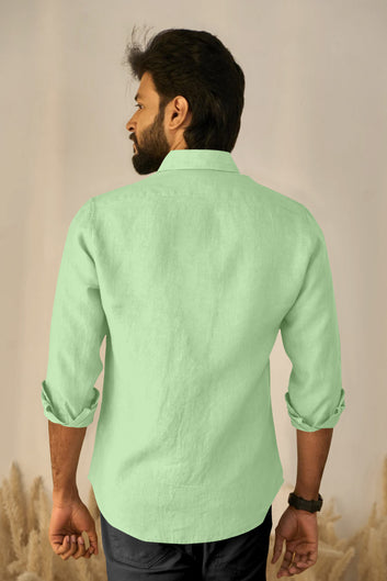 Premium Linen Soft Touch Pista Shirt