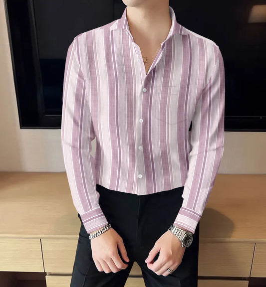 COTTON STRIPED SHIRT Pink White