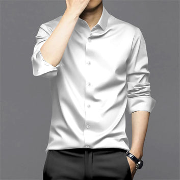 White Sheen Super Satin Premium Cotton Shirt