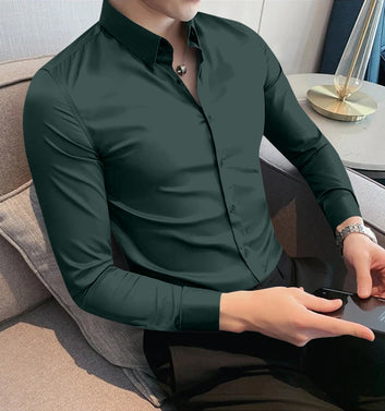 Green Sheen Super Satin Premium Cotton Shirt