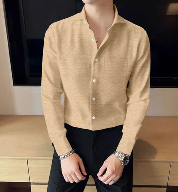 CLASSIC COTTON SHIRT Spreaded Wheat