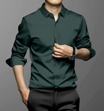 Green Sheen Super Satin Premium Cotton Shirt