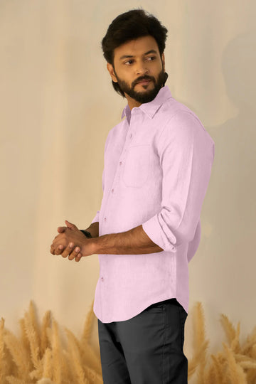 Premium Linen Soft Touch Pink Shirt