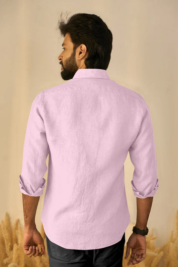 Premium Linen Soft Touch Pink Shirt