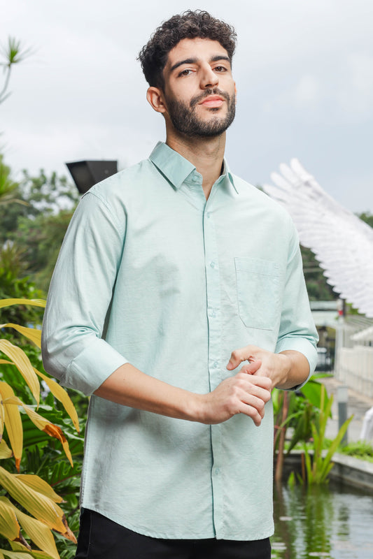 Premium Linen Soft Touch Sky Blue Shirt