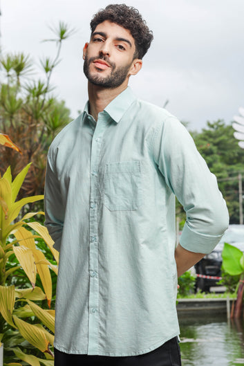 Premium Linen Soft Touch Sky Blue Shirt