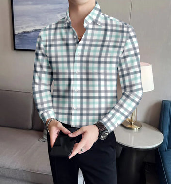 Classic Design Cotton Black Green Checks Shirt