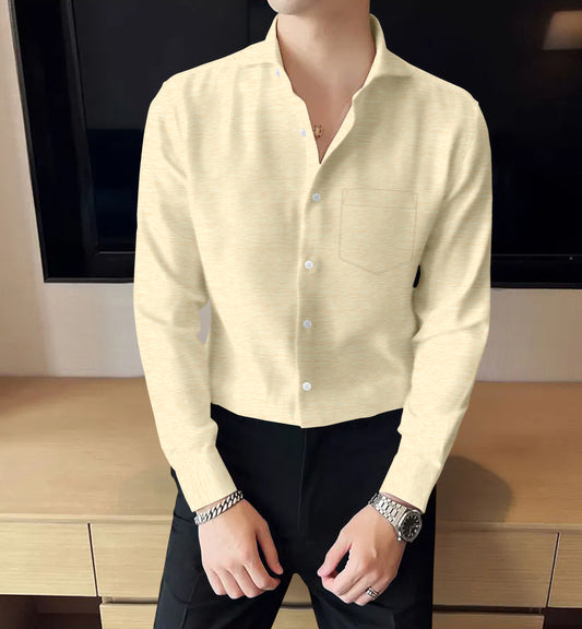 CLASSIC COTTON SHIRT  Spreaded Yellow