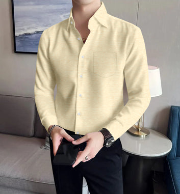 CLASSIC COTTON SHIRT  Spreaded Yellow