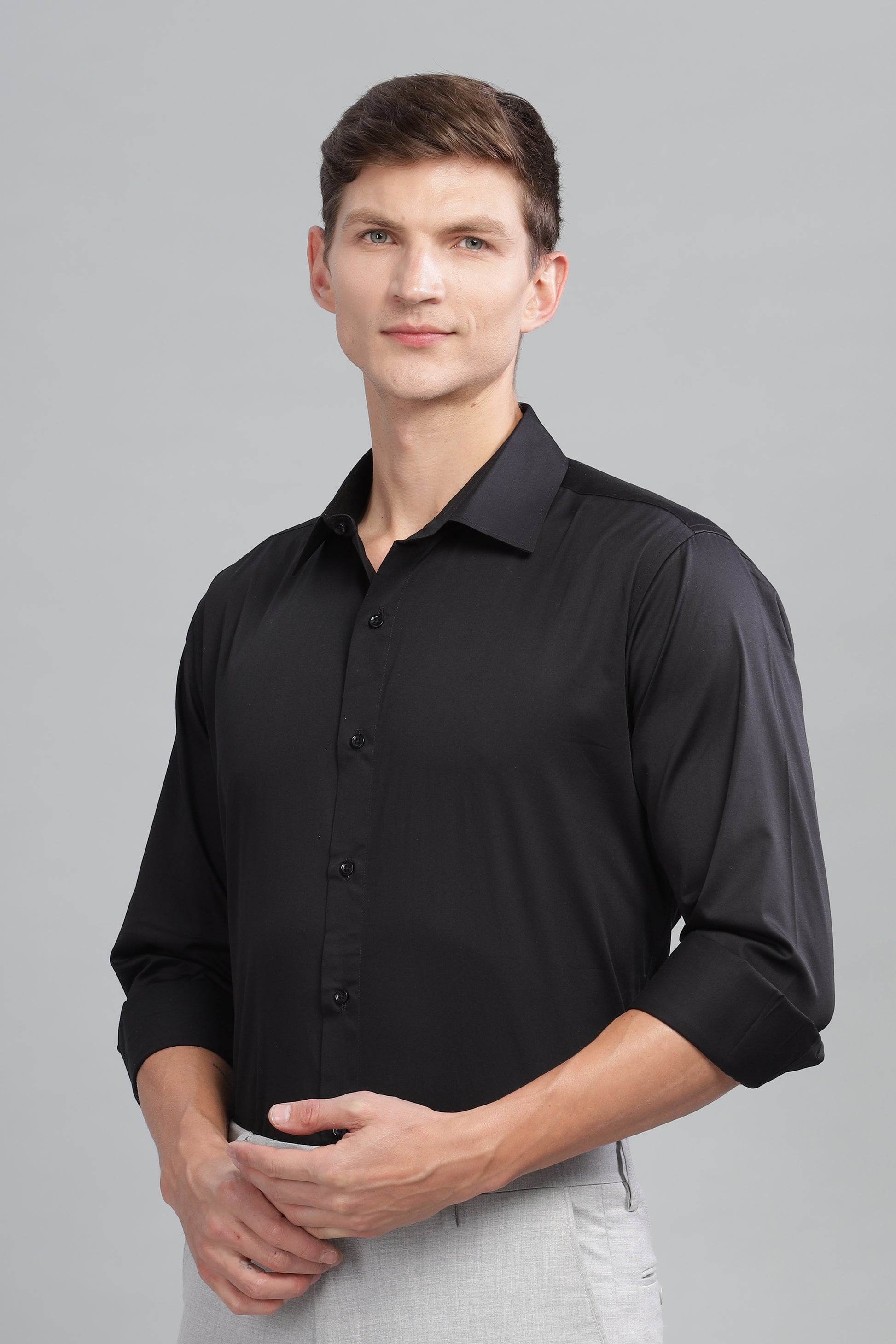 black cotton shirts for men branded