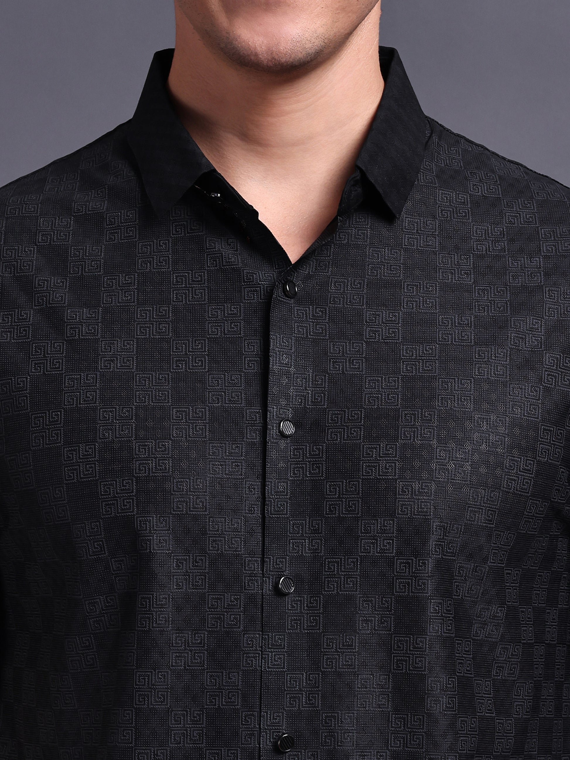 black formal stretchable shirts