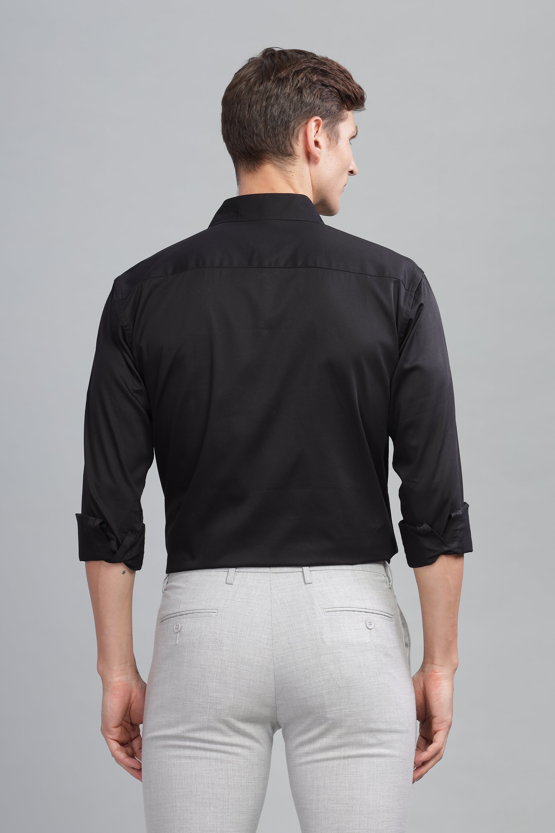 black gents cotton shirt