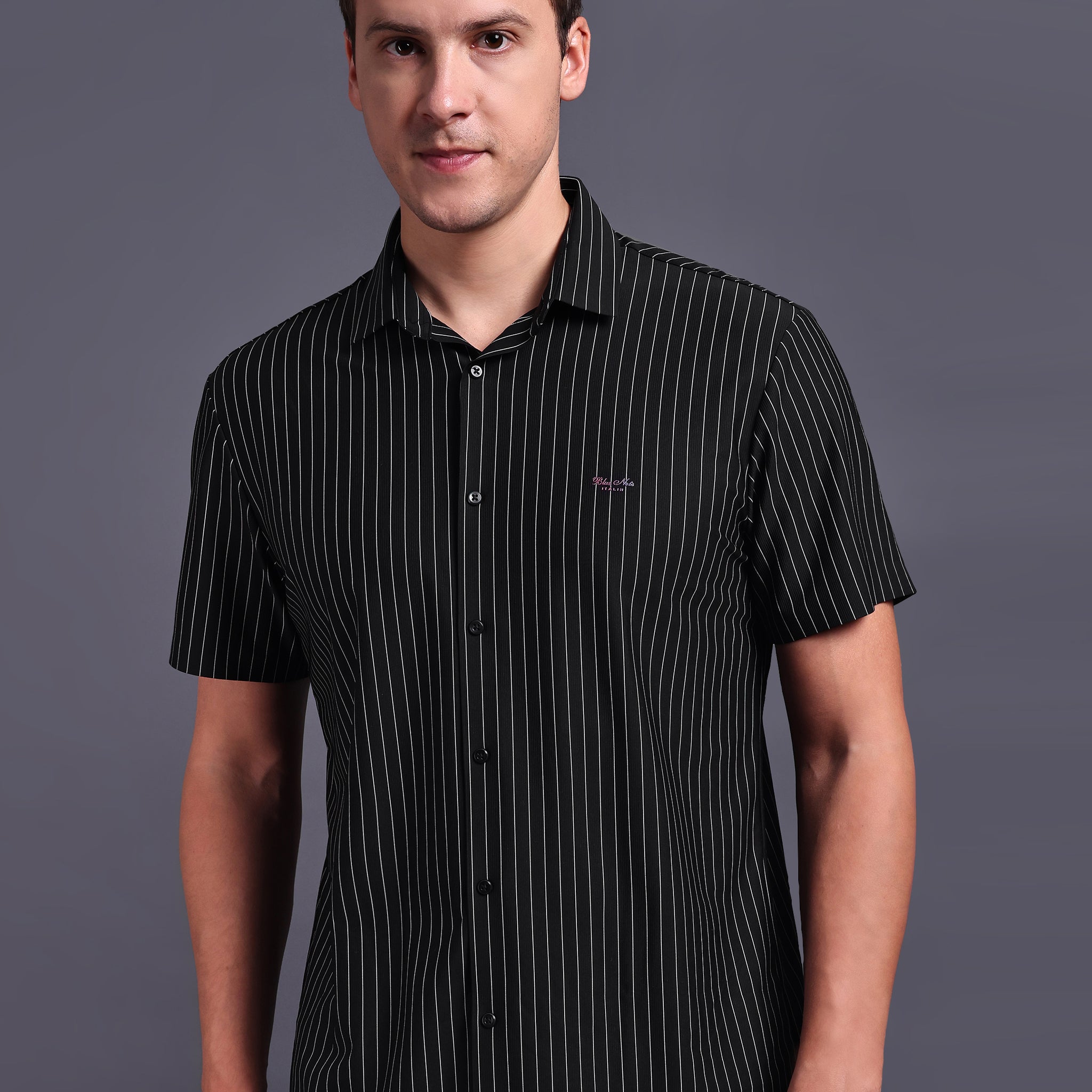 black stripped imported mens shirts