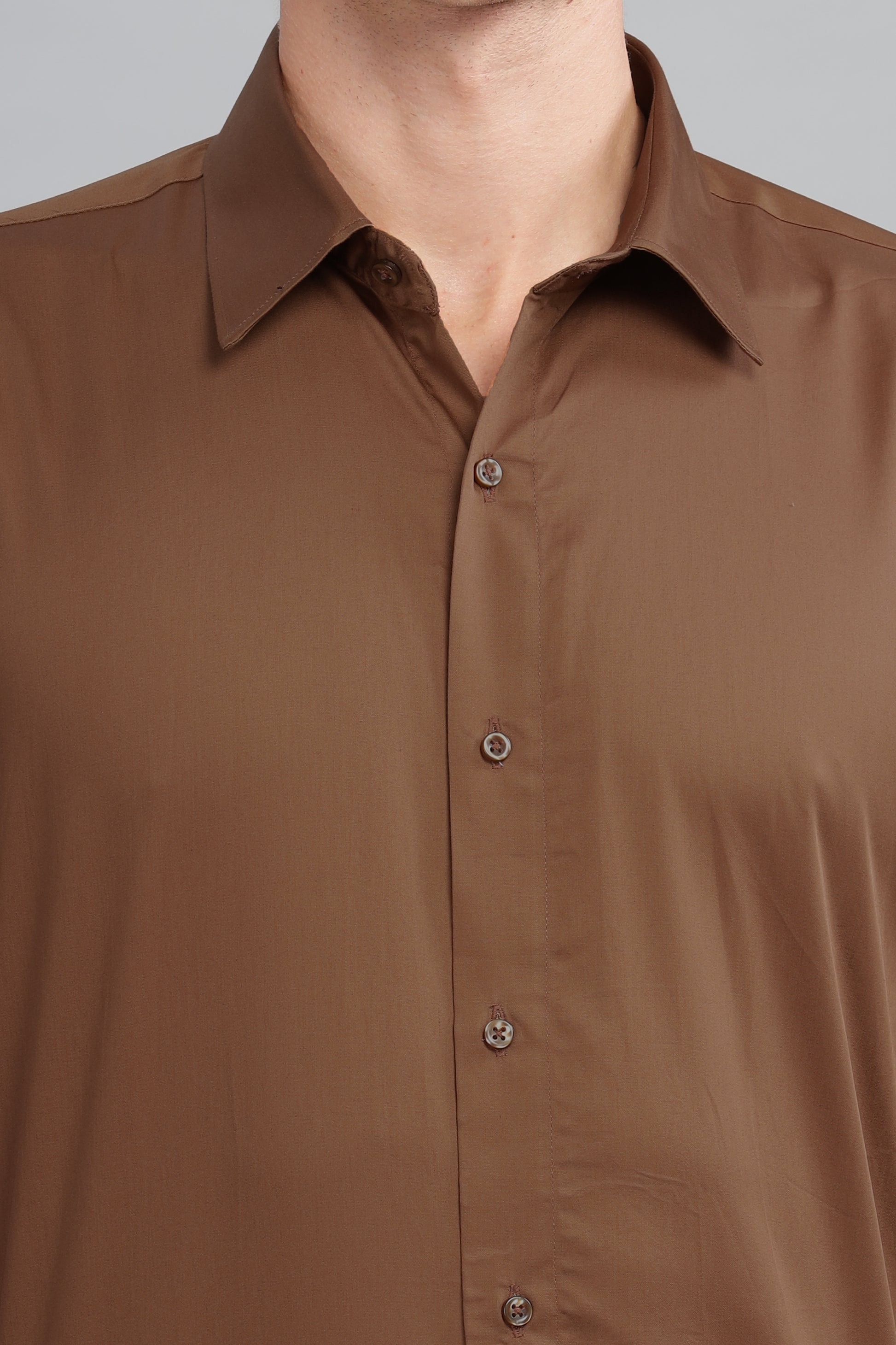 brown Best quality formal satin cotton shirt for man