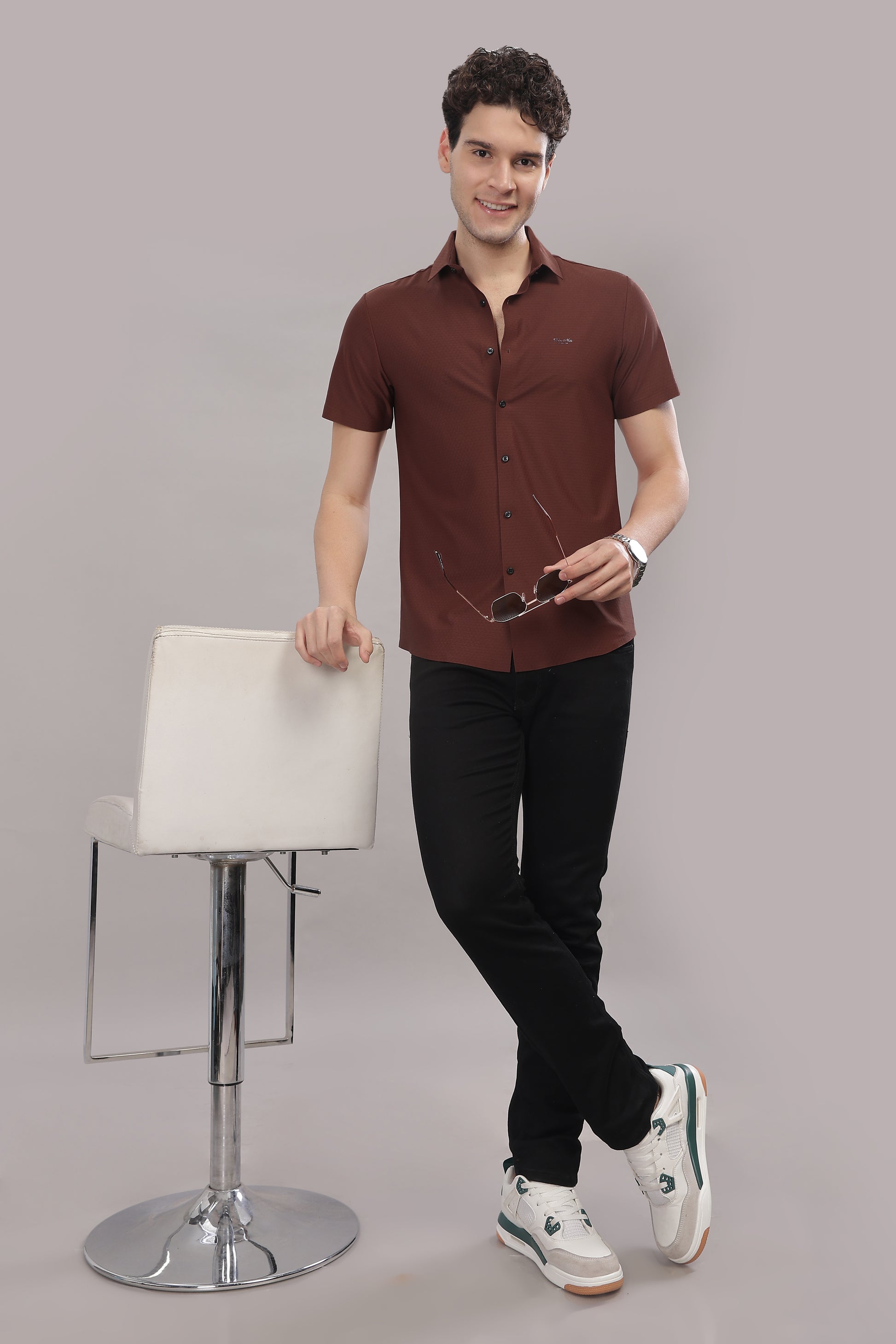 brown formal stretchable shirts