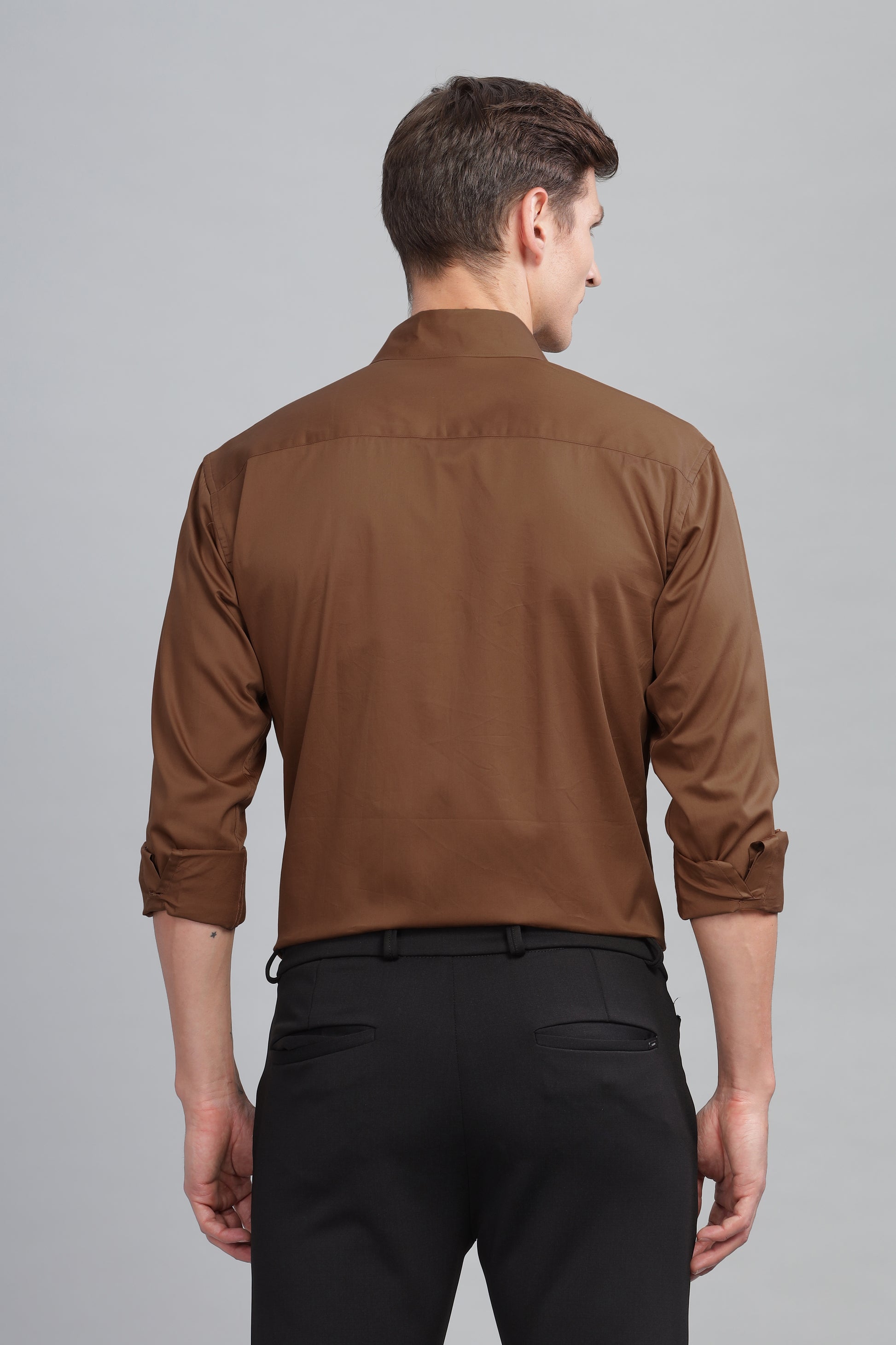 brown gents cotton shirt