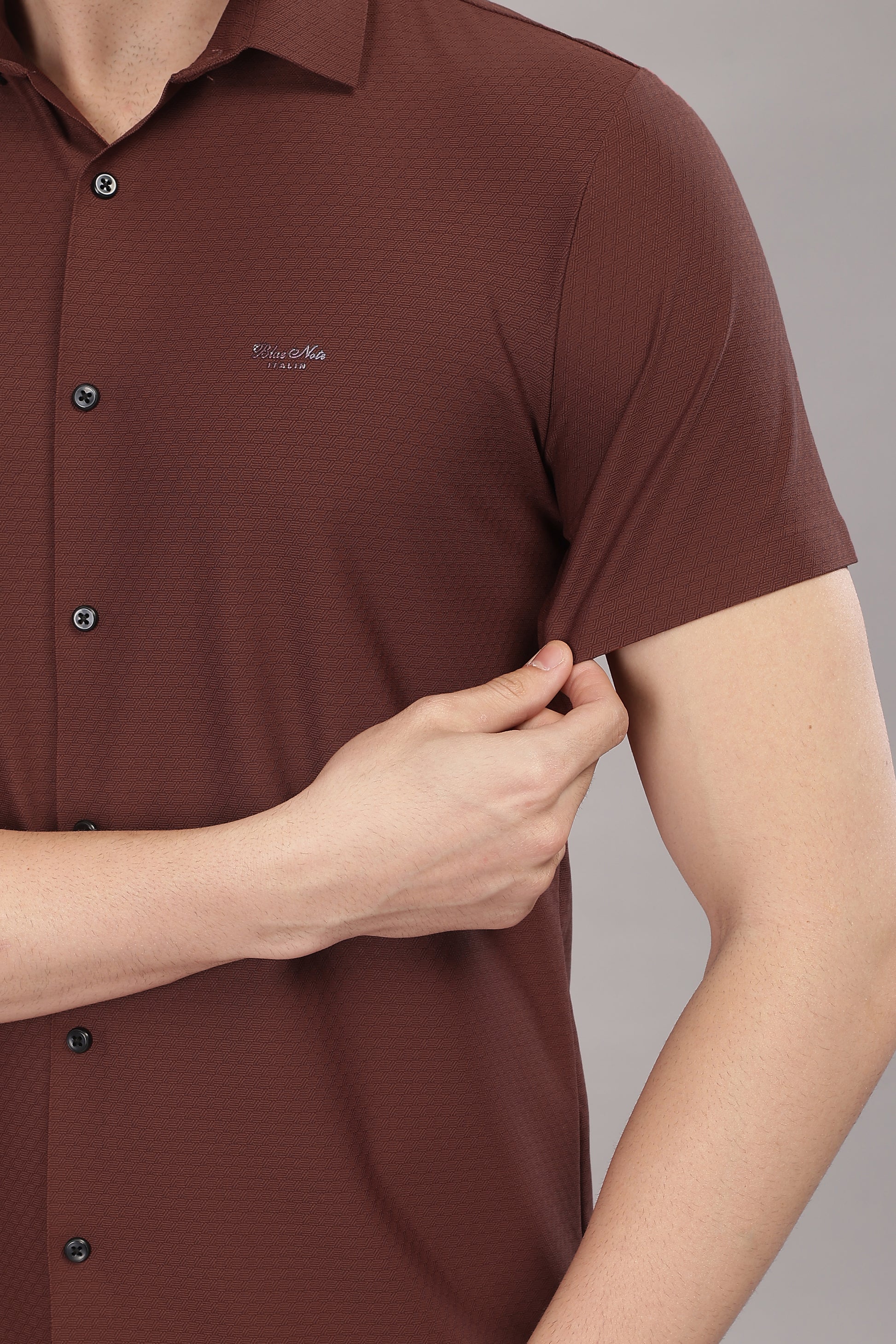 brown mens stretchable shirts