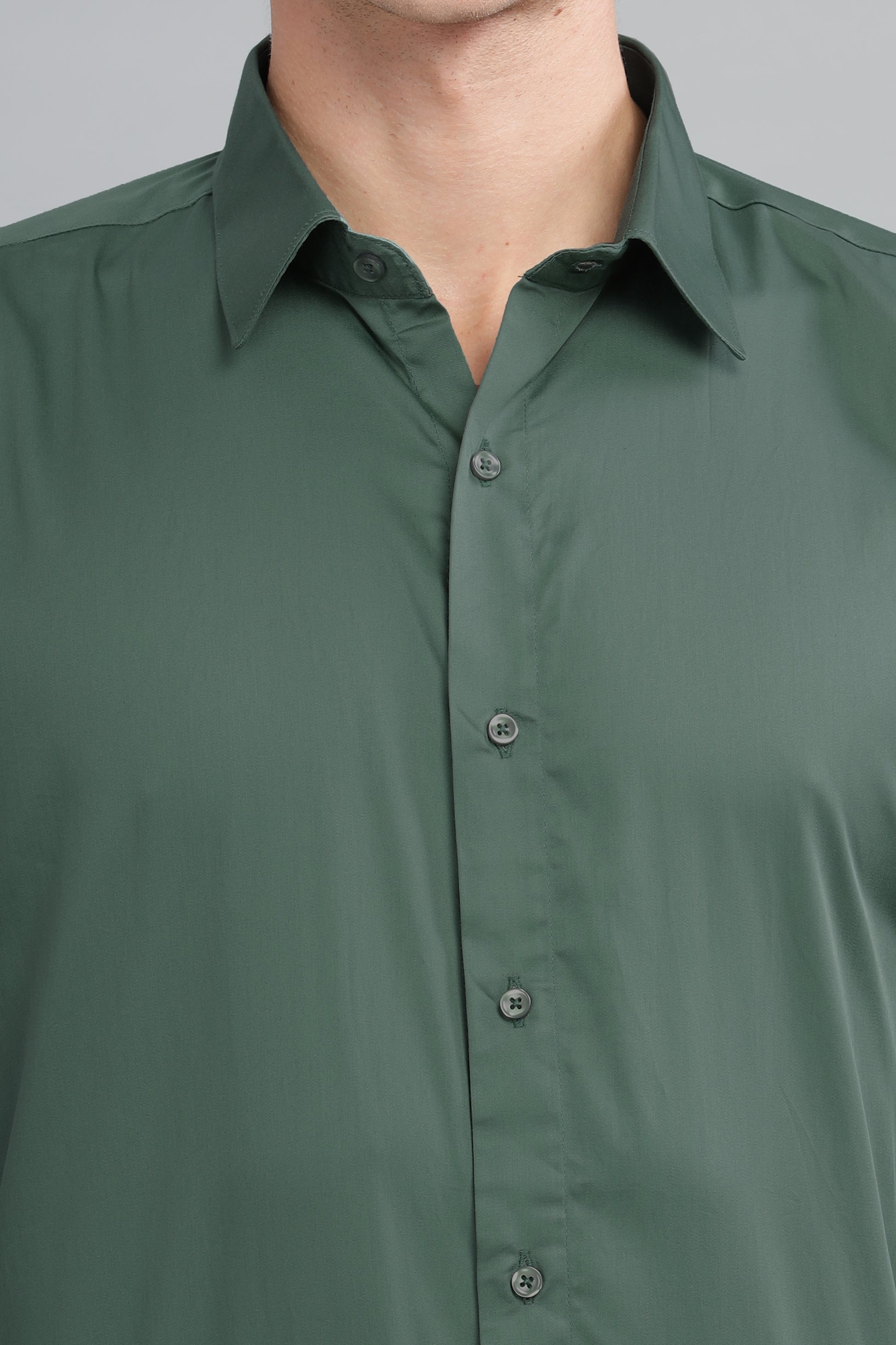 green Best quality formal satin cotton shirt for man