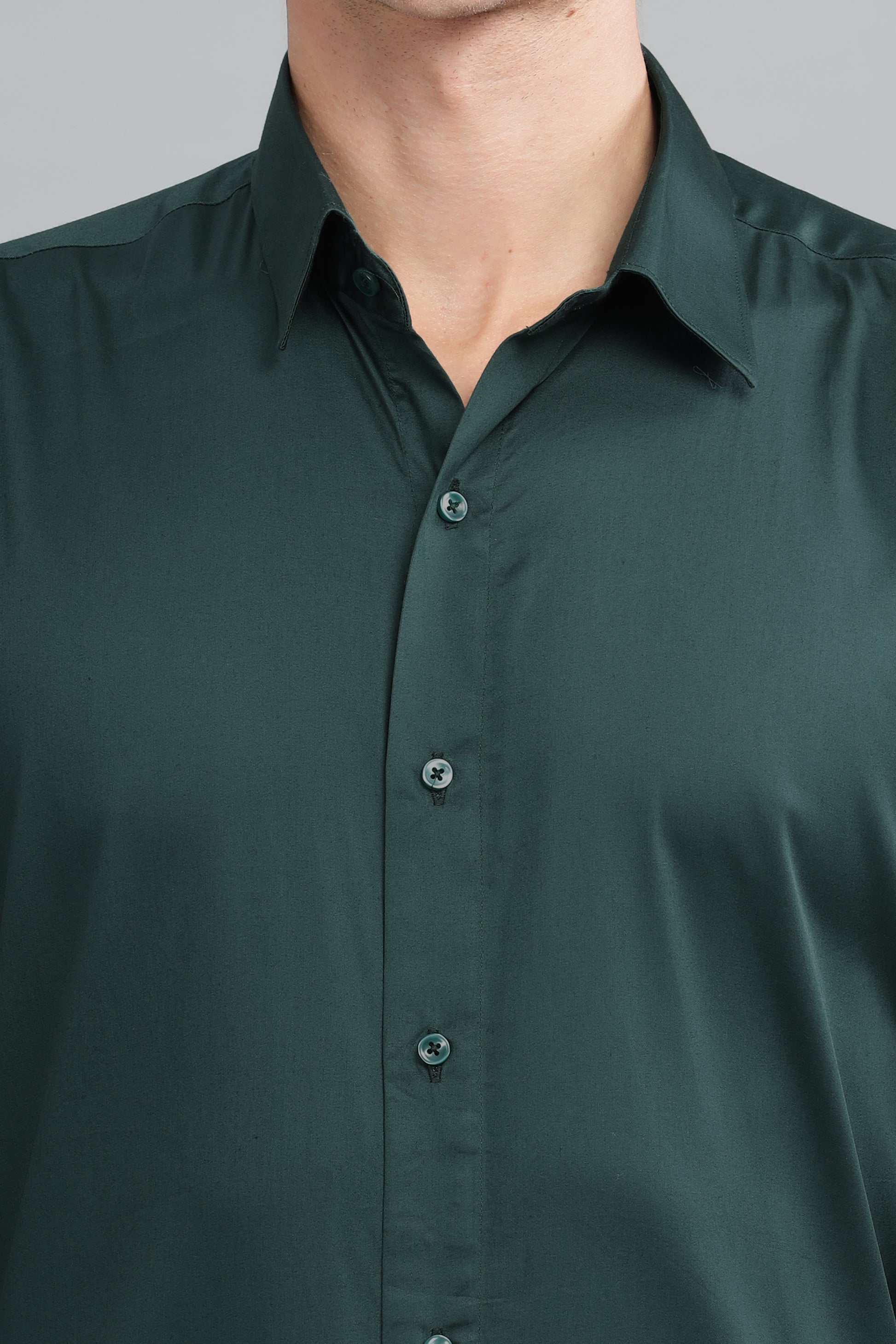 green Best quality formal satin cotton shirt for man