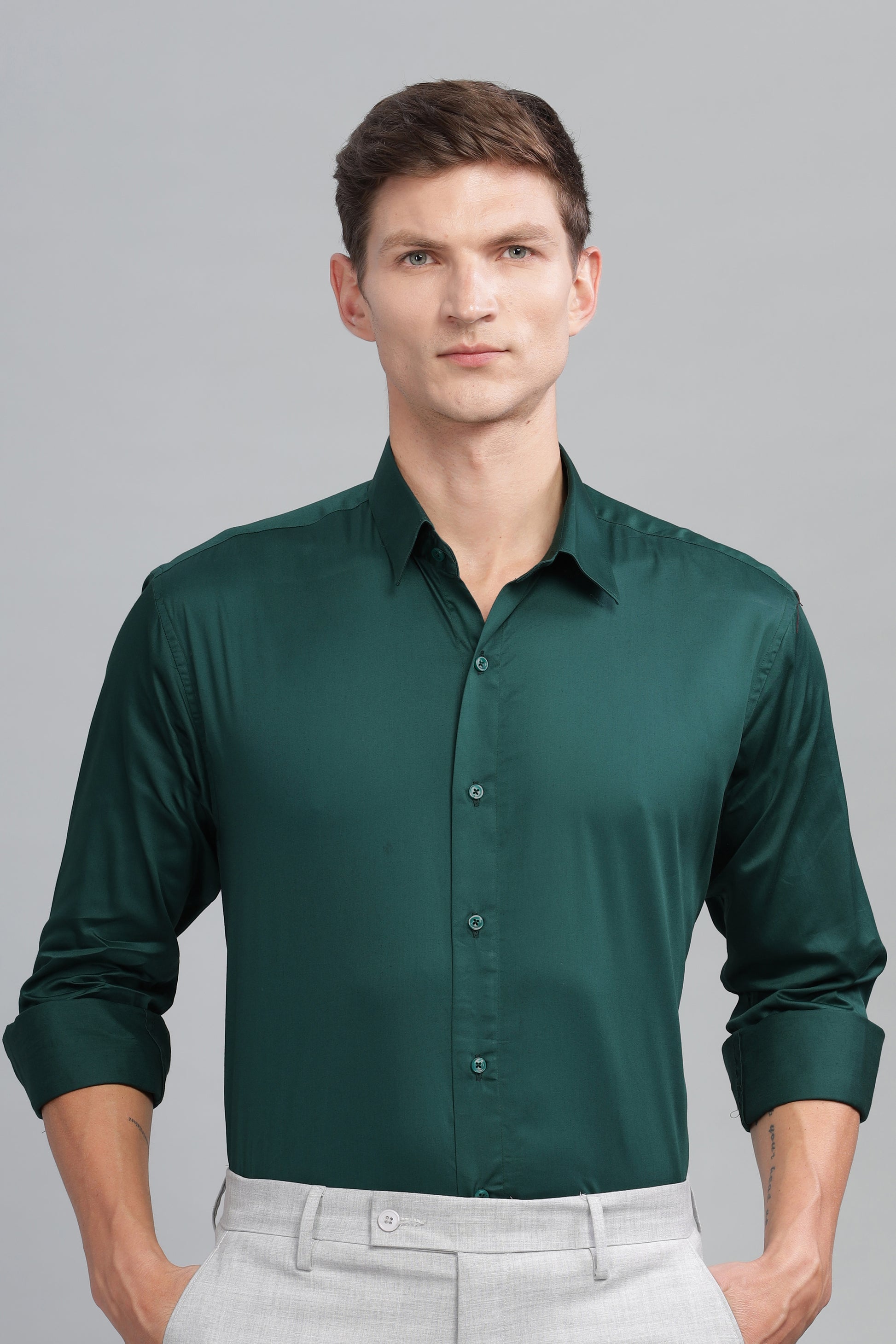 green high quality cotton shirts