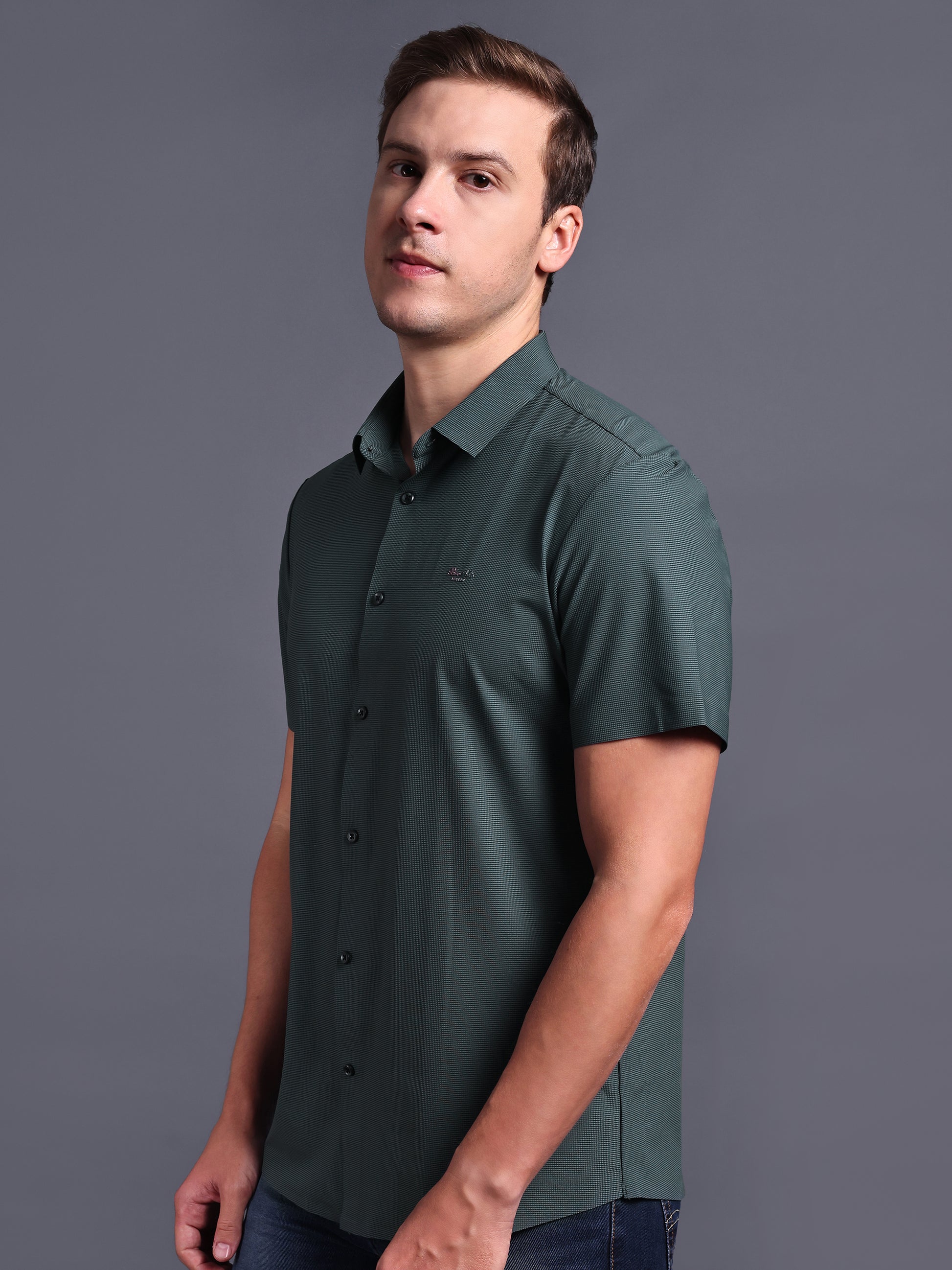 green imported stretchable shirts for men