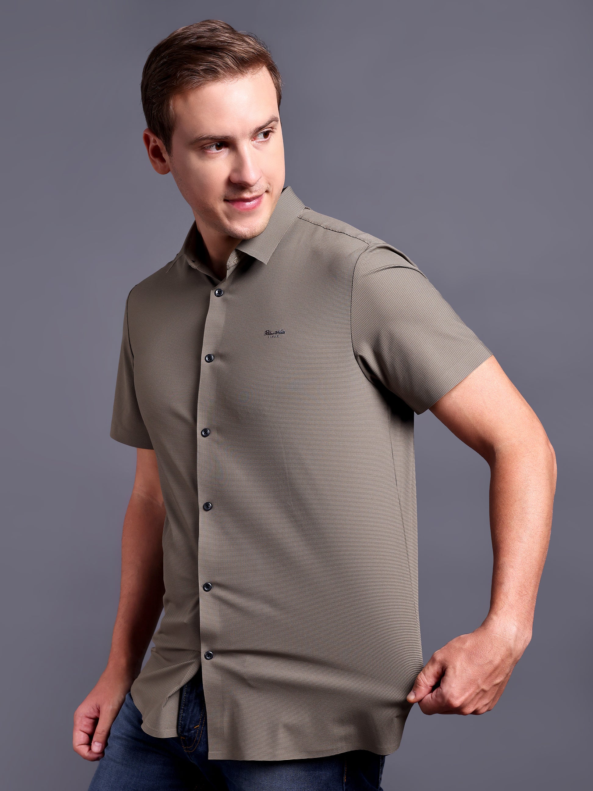 grey Casual stretchable shirts