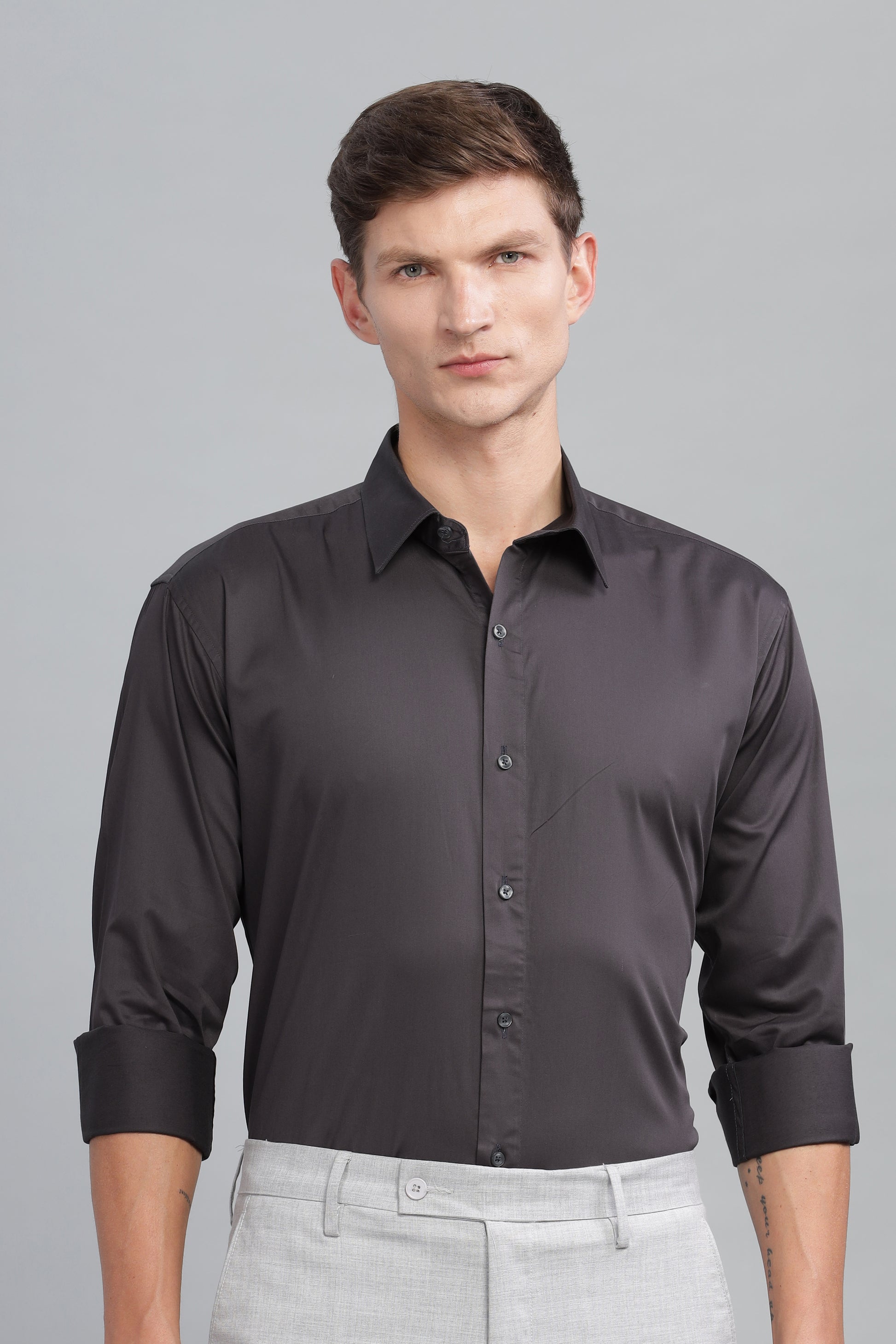 grey high quality cotton shirts