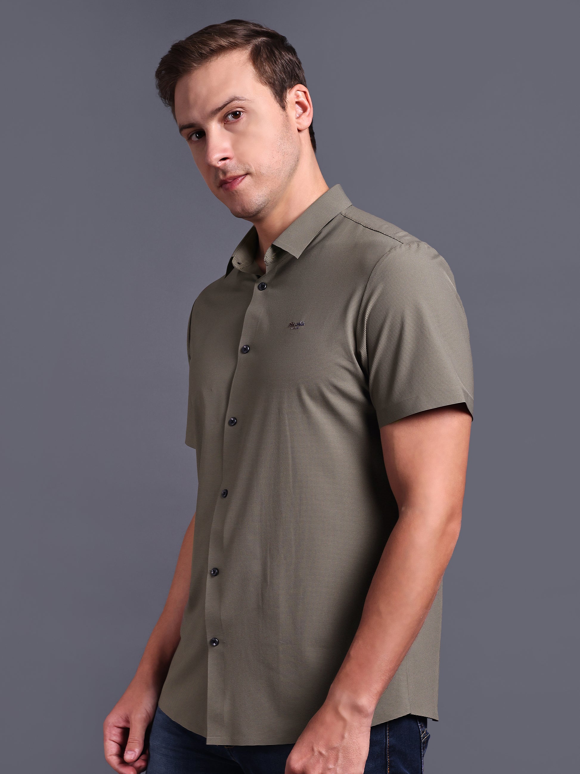 grey imported stretchable shirts for men