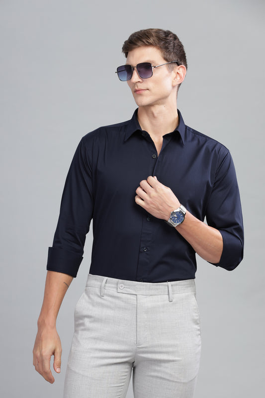 Navy Blue Premium Giza Cotton Shirt