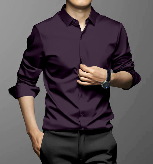 Violet Sheen Super Satin Premium Cotton Shirt