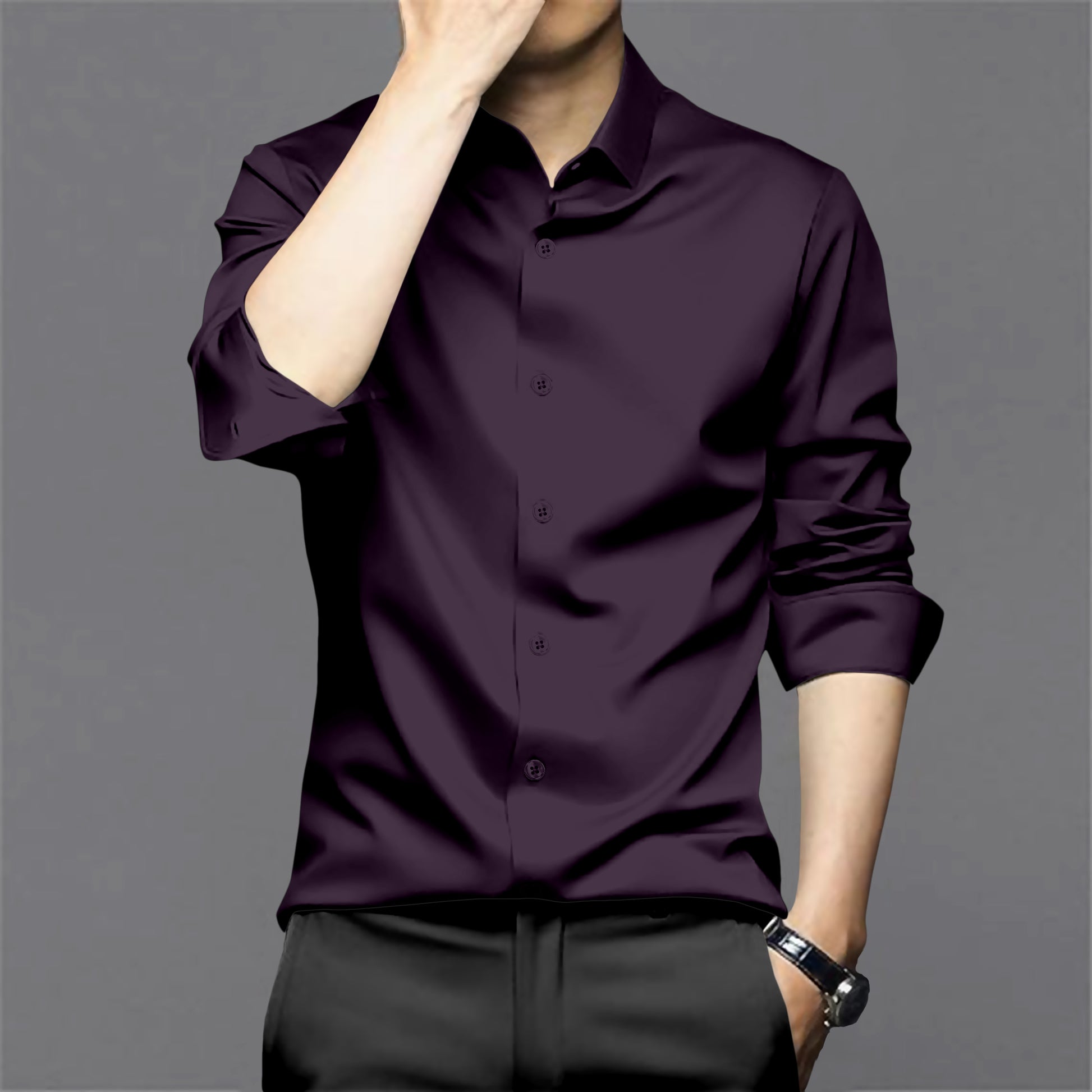 violet cotton shirts for men branded