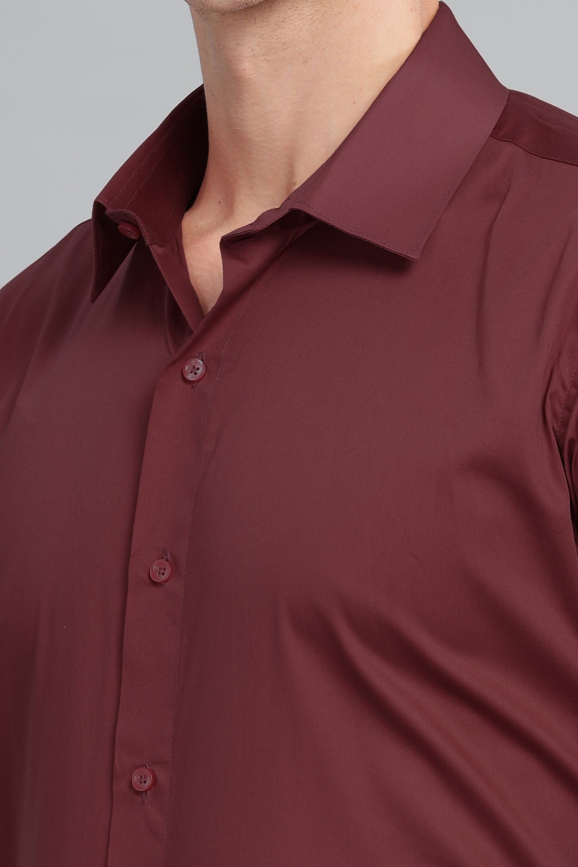 wine Giza satin cotton mens shirt